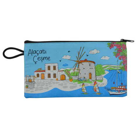 Alacati Region Themed Turkish Woven Wallet 183x97x8 mm - 11