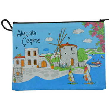 Alacati Region Themed Turkish Woven Wallet 215x155x8 mm - 7