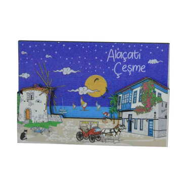 Alacati Region Themed Wooden Customised 2D Souvenir Fridge Magnet - 4