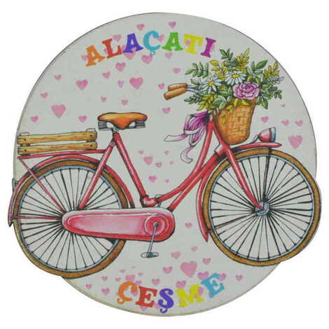 Alacati Region Themed Wooden Uv Printed Drink Coaster 97x97 mm - 3