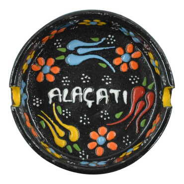 Alacati Themed Turkish Ceramic B Serie Ashtray Medium Size - 5