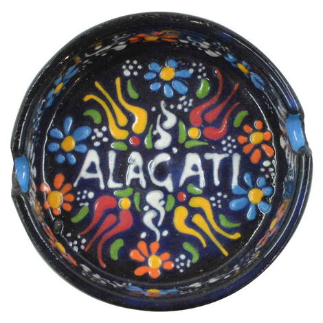 Alacati Themed Turkish Ceramic B Serie Ashtray Medium Size - 9