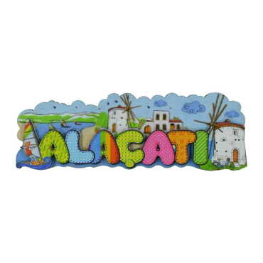 Alacati Themed Wooden Customised 2D Souvenir Fridge Magnet - 6