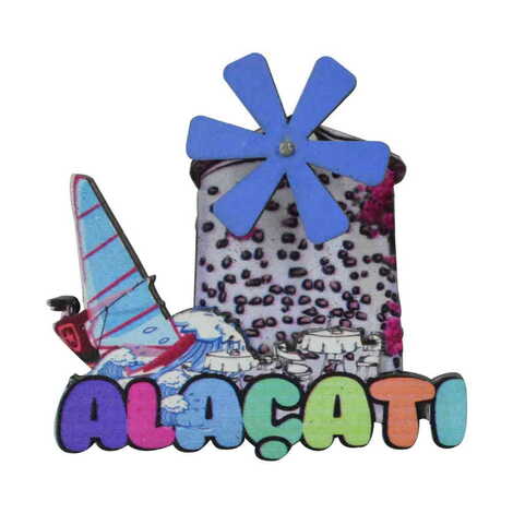 Alacati Themed Wooden Customised 2D Souvenir Fridge Magnet - 8