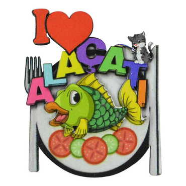 Alacati Themed Wooden Customised 2D Souvenir Fridge Magnet - 9