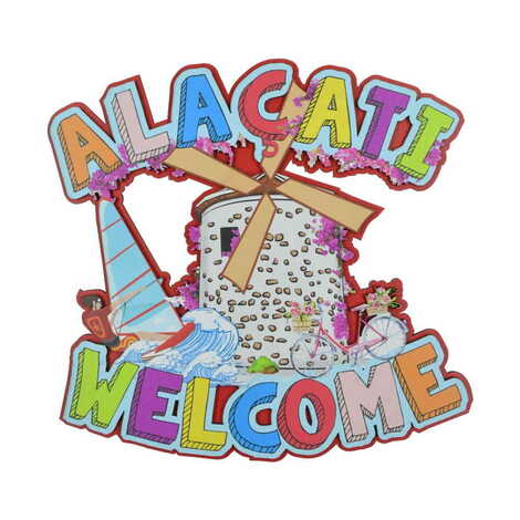 Alacati Themed Wooden Customised Door Sign Board 200x290 Mm - 4