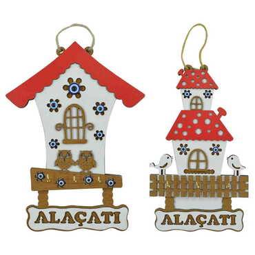 Alacati Themed Wooden Wall Hanging Decoration 25 Cm - 2