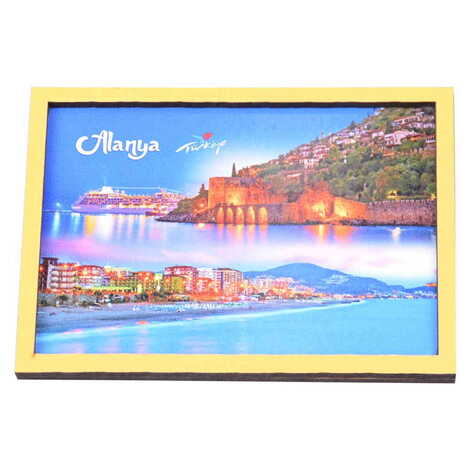 Toptan Alanya Temalı C Serisi Resimli Ahşap Magnet 90x120 mm - 3