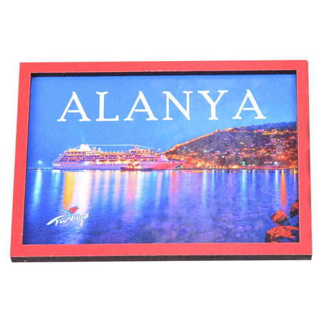 Toptan Alanya Temalı C Serisi Resimli Ahşap Magnet 90x120 mm - 7