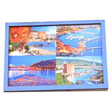 Toptan Alanya Temalı C Serisi Resimli Ahşap Magnet 90x120 mm - 8