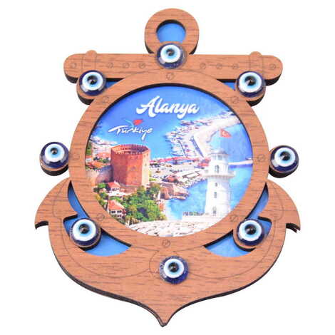 Toptan Alanya Temalı C Serisi Resimli Ahşap Magnet 90x120 mm - 24