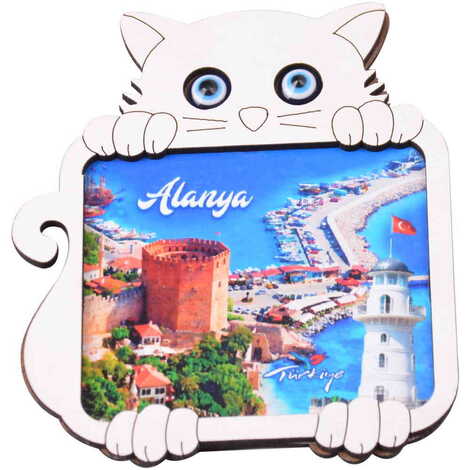 Toptan Alanya Temalı C Serisi Resimli Ahşap Magnet 90x120 mm - 36