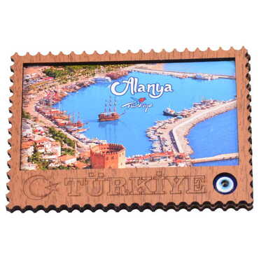 Toptan Alanya Temalı C Serisi Resimli Ahşap Magnet 90x120 mm - 44