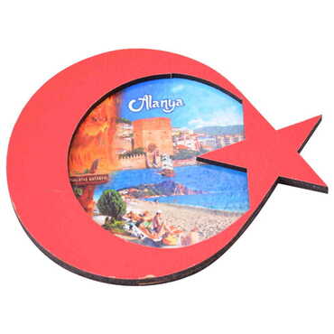 Toptan Alanya Temalı C Serisi Resimli Ahşap Magnet 90x120 mm - 53