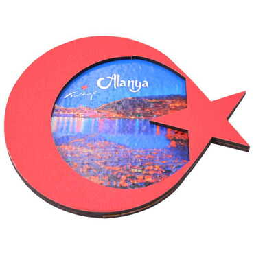 Toptan Alanya Temalı C Serisi Resimli Ahşap Magnet 90x120 mm - 56