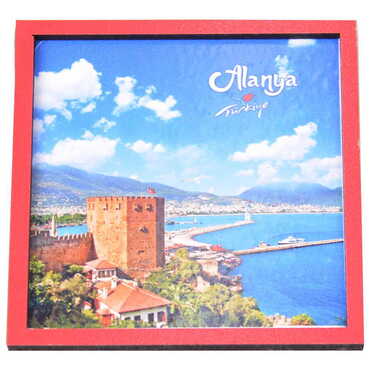 Toptan Alanya Temalı C Serisi Resimli Ahşap Magnet 90x120 mm - 64