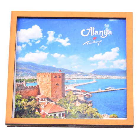 Toptan Alanya Temalı C Serisi Resimli Ahşap Magnet 90x120 mm - 66