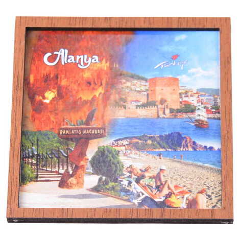 Toptan Alanya Temalı C Serisi Resimli Ahşap Magnet 90x120 mm - 67