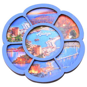 Toptan Alanya Temalı C Serisi Resimli Ahşap Magnet 90x120 mm - 74