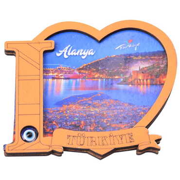 Toptan Alanya Temalı C Serisi Resimli Ahşap Magnet 90x120 mm - 89