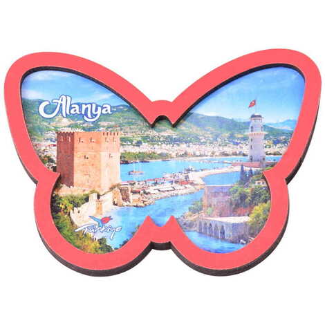 Toptan Alanya Temalı C Serisi Resimli Ahşap Magnet 90x120 mm - 93