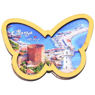 Toptan Alanya Temalı C Serisi Resimli Ahşap Magnet 90x120 mm - 96