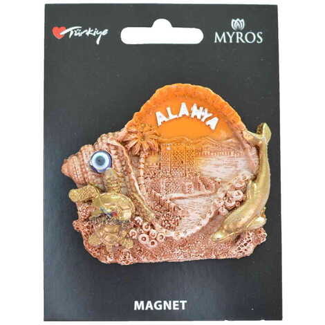 Toptan Alanya Temalı Kartonetli Taşlı ve Sedefli Polyester Magnet - 5