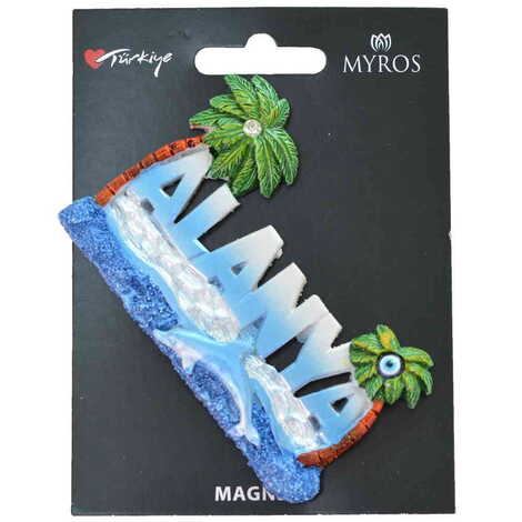 Toptan Alanya Temalı Kartonetli Taşlı ve Sedefli Polyester Magnet - 6