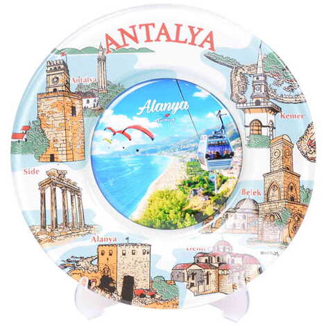 Toptan Alanya Temalı Myros Cam Tabak 18 cm - 5