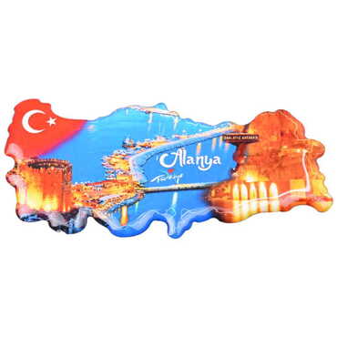 Toptan Alanya Temalı Myros Türkiye Harita Magnet - 3