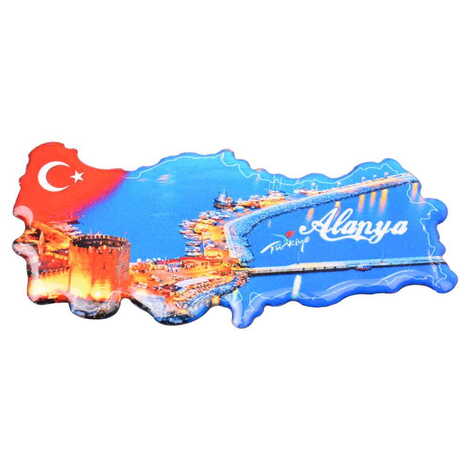 Toptan Alanya Temalı Myros Türkiye Harita Magnet - 4