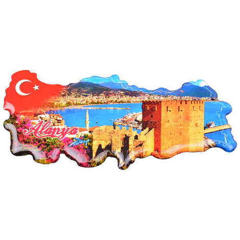 Toptan Alanya Temalı Myros Türkiye Harita Magnet - 5