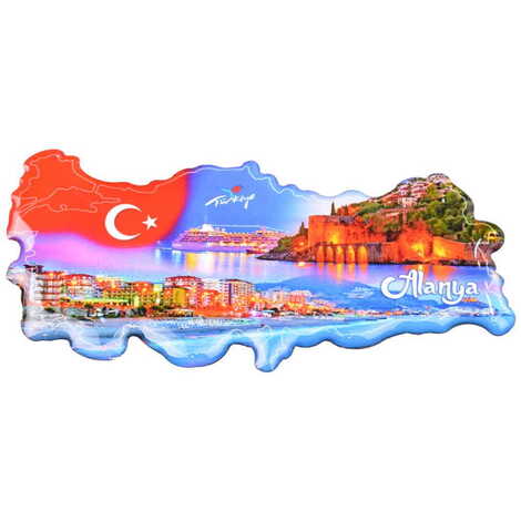 Toptan Alanya Temalı Myros Türkiye Harita Magnet - 7