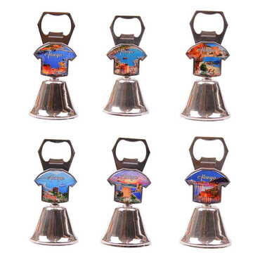 Alanya Themed Collectible Souvenir Double Face Metal Bell With Opener 44x94 mm - 2