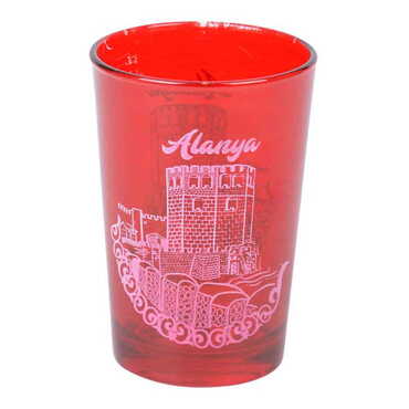 Alanya Themed Color Printed Glass Of Water - 3