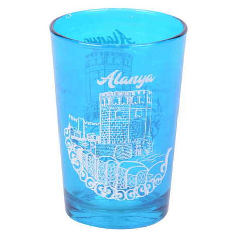 Alanya Themed Color Printed Glass Of Water - 4