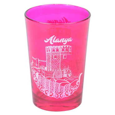 Alanya Themed Color Printed Glass Of Water - 5