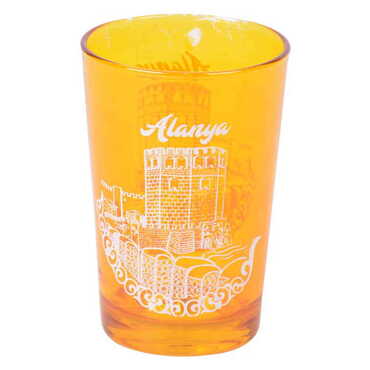 Alanya Themed Color Printed Glass Of Water - 6