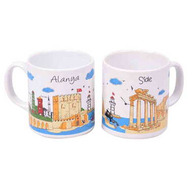 Alanya Themed Custom Printed Ceramic Coffee Mug 82x90 mm - 3