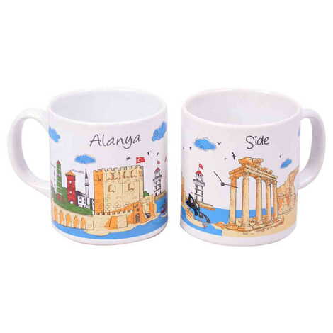 Alanya Themed Custom Printed Ceramic Coffee Mug 82x90 mm - 3