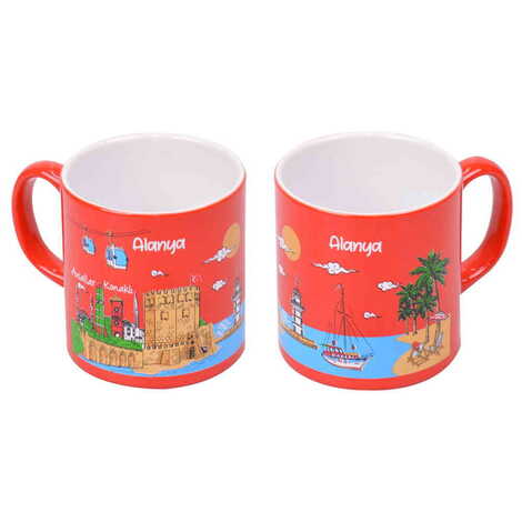 Alanya Themed Customised Serigraphy Printed Ceramic Mug 82x90 mm - 5