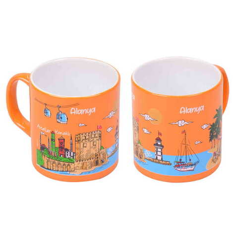 Alanya Themed Customised Serigraphy Printed Ceramic Mug 82x90 mm - 6