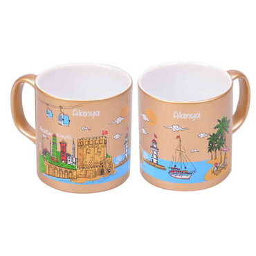 Alanya Themed Customised Serigraphy Printed Ceramic Mug 82x90 mm - 11