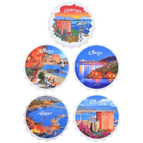 Alanya Themed Customised Uv Printed Bottle Cap Shaped Plastic Base Bottle Opener 63x15 mm - 3