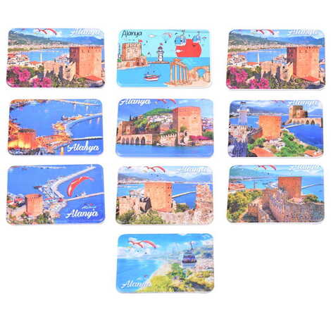 Alanya Themed Customised UV Printed Plastic Base Rectangle Fridge Magnet 80x50 mm - 3