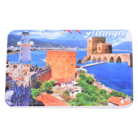 Alanya Themed Customised UV Printed Plastic Base Rectangle Fridge Magnet 80x50 mm - 6