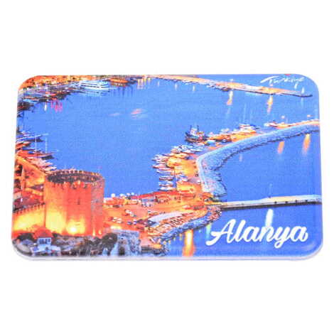 Alanya Themed Customised UV Printed Plastic Base Rectangle Fridge Magnet 80x50 mm - 10