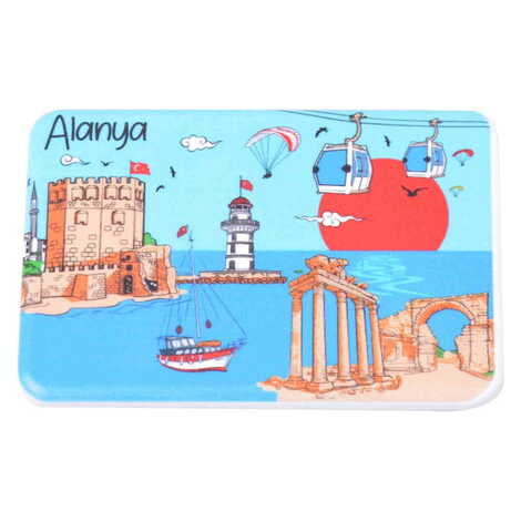 Alanya Themed Customised UV Printed Plastic Base Rectangle Fridge Magnet 80x50 mm - 11