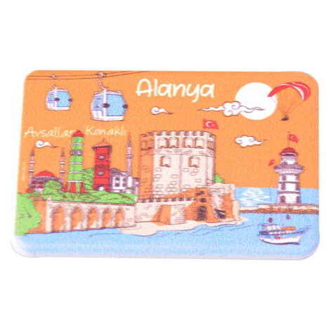 Alanya Themed Customised UV Printed Plastic Base Rectangle Fridge Magnet 80x50 mm - 14