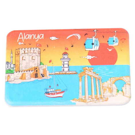 Alanya Themed Customised UV Printed Plastic Base Rectangle Fridge Magnet 80x50 mm - 18